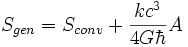 S_{gen} = S_{conv} + \frac{kc^3}{4G\hbar}A