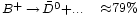 \begin{matrix} 
                       {}_{B^+\,\rightarrow\,\bar{D}^0+ ...} & 
                       {}_{\approx79%}
                 \end{matrix}