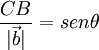 \frac{CB}{| \vec{b} |} = sen \theta