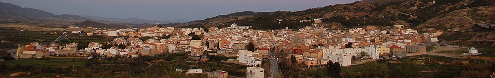 Vista Panormaica de Tíjola desde el cerro de la Muela, vista oeste de Tíjola.