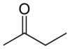 The skeletal structure of butanone