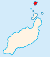 Mapa de situación de la isla de Alegranza