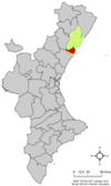 Localización de Castellón de la Plana respecto al País Valenciano
