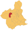 Localización de Cehegín respecto de la Región de Murcia