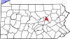 Mapa de Pensilvania con la ubicación del condado de Montour