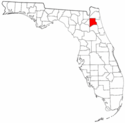 Mapa de Florida con el Condado de Clay resaltado