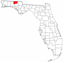 Mapa de Florida con el Condado de Holmes resaltado