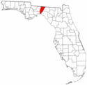 Mapa de Florida con el Condado de Jefferson resaltado