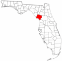 Mapa de Florida con el Condado de Levy resaltado