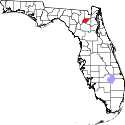 Mapa de Florida con el Condado de Unión resaltado