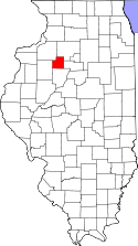 Mapa de Illinois con el Condado de Stark resaltado