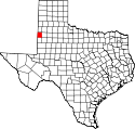 Mapa de Texas con el Condado de Cochran resaltado