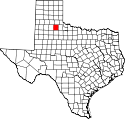 Mapa de Texas con el Condado de Motley resaltado