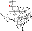 Mapa de Texas con el Condado de Parmer resaltado