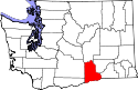 Mapa de Washington con el Condado de Benton resaltado