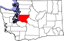 Mapa de Washington con el Condado de King resaltado