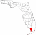 Mapa de Florida con el Condado de Monroe resaltado