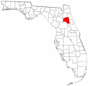 Mapa de Florida con el Condado de Putnam resaltado