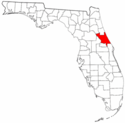 Mapa de Florida con el Condado de Volusia resaltado