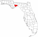 Mapa de Florida con el Condado de Wakulla resaltado