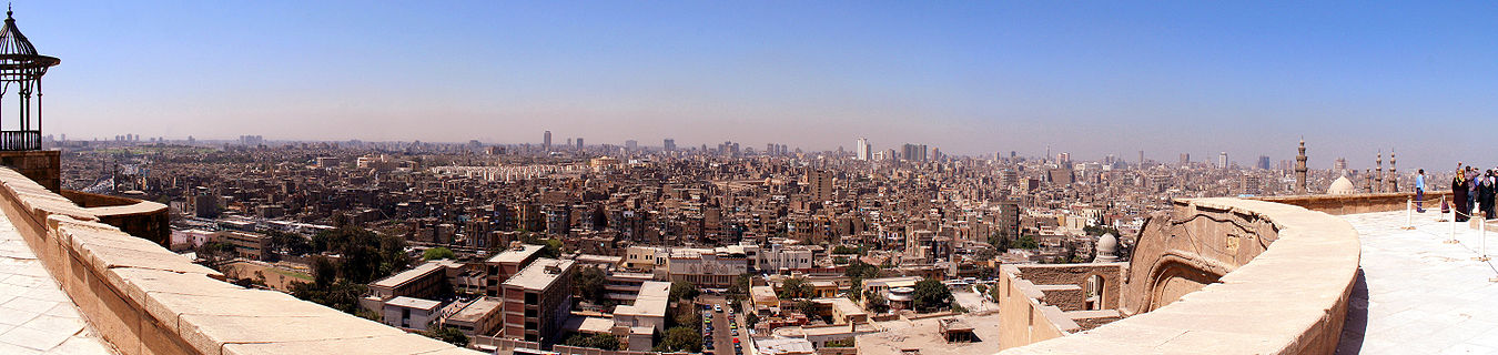 Panorámica de El Cairo desde la Mezquita-Madraza del Sultán Hasán.