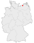 Lage der kreisfreien Stadt Rostock in Deutschland