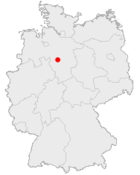 Deutschlandkarte, Position von Garbsen hervorgehoben