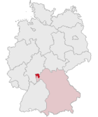 Lage des Landkreises Aschaffenburg in Deutschland