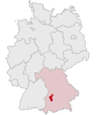 Lage des Landkreises Augsburg in Deutschland