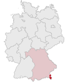 Lage des Landkreises Berchtesgadener Land in Deutschland
