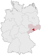 Lage des Landkreises Freiberg in Deutschland