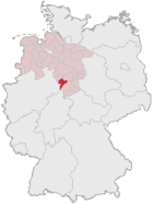 Lage des Landkreises Holzminden in Deutschland