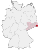 Lage des Landkreises Löbau-Zittau in Deutschland