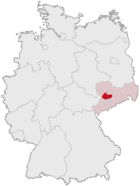 Lage des Landkreises Mittweida in Deutschland