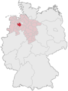 Ubicación del distrito de Oldemburgo en Alemania