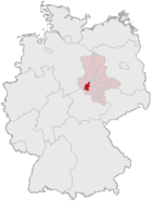 Lage des Landkreises Quedlinburg in Deutschland