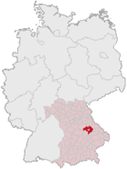 Lage des Landkreises Regensburg in Deutschland