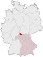 Lage des Landkreises Rhön-Grabfeld in Deutschland