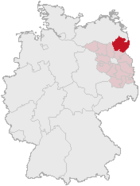 Lage des Landkreises Uckermark in Deutschland