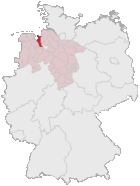 Lage des Landkreises Wesermarsch in Deutschland