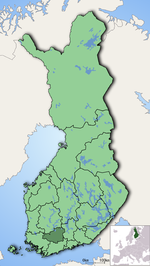 Tavastia Proper on a Map of Finland