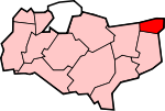 Distrito de Thanet mostrado al interior de Kent