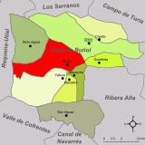 Localización de Buñol respecto a la comarca de la Hoya de Buñol