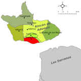 Localización de Casas Bajas respecto a la comarca de Requena-Utiel