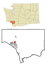 Ubicación en el condado de Cowlitz en el estado de Washington Ubicación de Washington en EE. UU.
