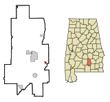 Ubicación en el condado de Crenshaw y en el estado de Alabama Ubicación de Alabama en EE. UU.