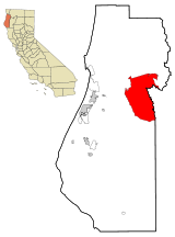 Ubicación en el condado de Humboldt y en el estado de California Ubicación de California en EE. UU.