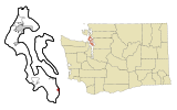 Ubicación en el condado de Island en el estado de Washington Ubicación de Washington en EE. UU.