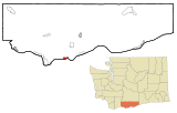 Ubicación en el condado de Klickitat en el estado de Washington Ubicación de Washington en EE. UU.