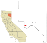 Ubicación en el condado de Lassen y en el estado de CaliforniaUbicación de California en EE. UU.